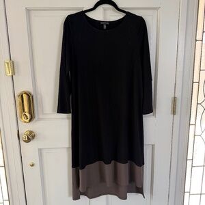 Eileen Fisher Dress/Tunic, Size M, Black and Taupe